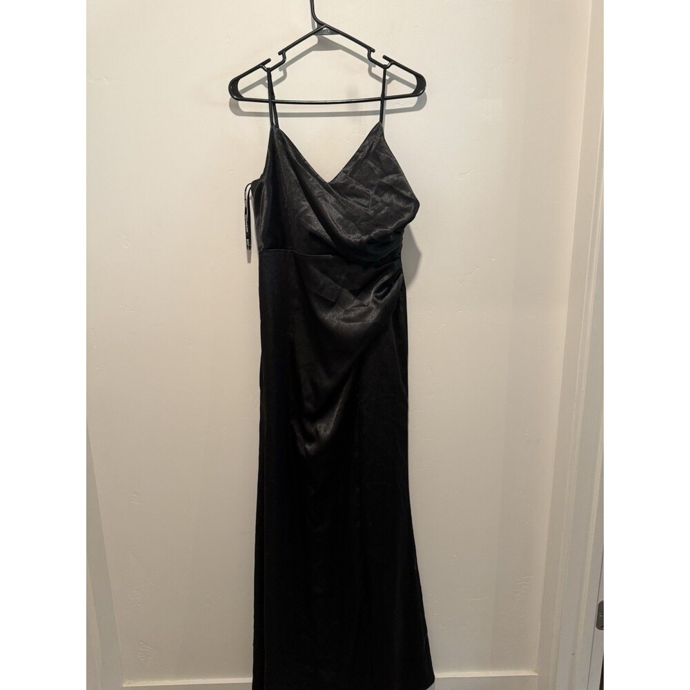 Birdy Grey Black Satin Bridesmaid Dress Size M
